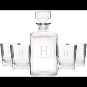 *H* Cathy's Concepts 5pc Monogrammed Decanter Set